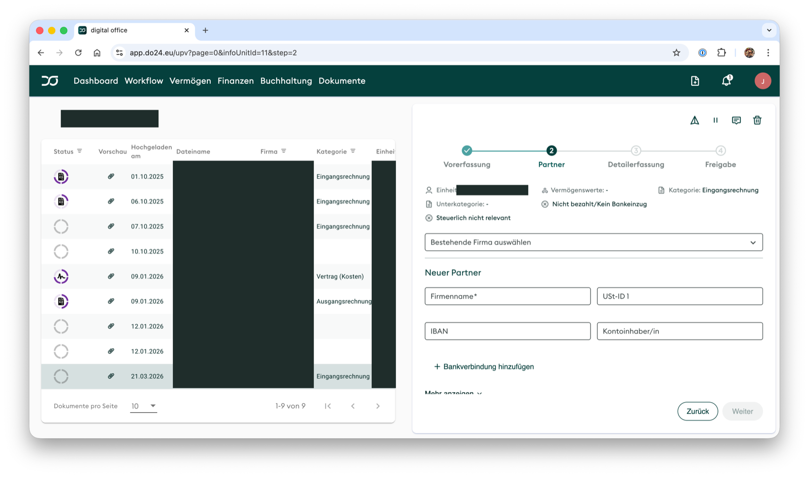 The legacy digital office workflow: one linear four-step wizard